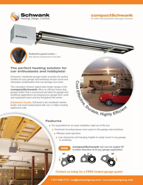 Schwank CompactSchwank Residential Garage Heater
